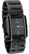 Mens Tungsten Oniss Swiss Movement Black with Silver Trim Rectangle Design Diamonds Sapphire Watch