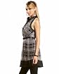 Banded Neck Belted Plaid Dress Product Image