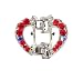 Apparel : Hair Clip - H63 - Heart set with Swarovski (tm) Crystal Stones - Small Size ~ Siam (Red)