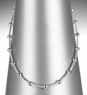 Silver Plated Bauble Bead Snake Necklace