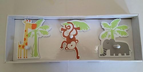 Wooden Jungle Animals Wall Pegs Set/3 By Creative Concepts For Kids