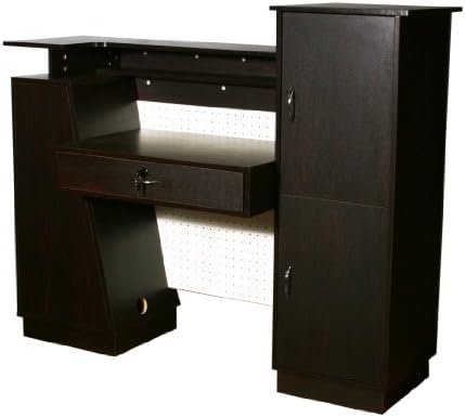 Monroe Salon Reception Desk Showcase - Dark Cherry 60" Wide