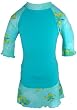 Tropical Breeze UV Sun Protective Girls 3 Piece Set: 3/4 Sleeve Sunshirt, Matching Bikini Bottom, & Detachable Skirt (UPF 50+)