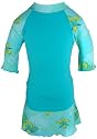 Tropical Breeze UV Sun Protective Girls 3 Piece Set: 3/4 Sleeve Sunshirt, Matching Bikini Bottom, & Detachable Skirt (UPF 50+)