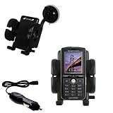Sony Ericsson k750c Flexible Auto Windshield Holder with Car Charger - Uses Gomadic TipExchange