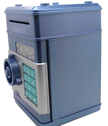 Ainypiggy-bank Code Electronic Money Bank Piggy Money Banks Coin Saving Banks ATM Safty Banks,blue