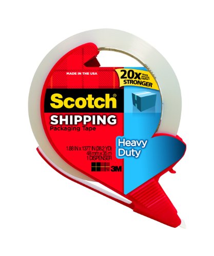 Scotch Super Strength Packaging Tape, 1.88 Inch x 38.2 Yards (3850S-RD)