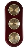 Ambient Weather WS-YG313-G Cherry Finish Brass Bezel Traditional Weather Station - Gold Dials