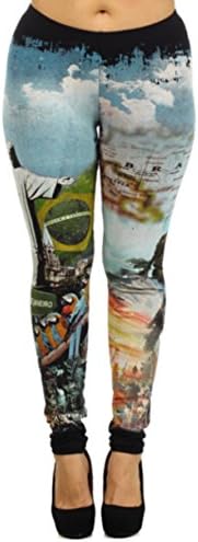 In Vein Women's Plus Size Rio De Jeneiro Print Leggings 2X Multi