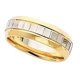 14K Two-Tone Gold Comfort Fit Wedding Band For Men and Women - Size 8.5