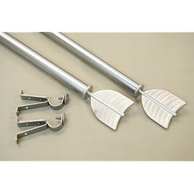 NEW Decorative Curtain Rod #26, 48-84 inch, satin nickel by Drapery Hardware