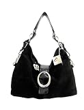 MEGGHI Italian Designer Handbag Shoulder Bag Hobo in Purple, Red or Yellow Suede