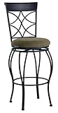 30"H Stool with Beige Seat & Metallic Brown Frame