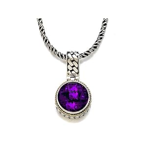 4.90 cttw Silver and 18kt Yellow Gold Genuine Amethyst Necklace by Effy... by Finejewelers
