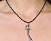 Cord Necklace with Pewter Pirate Dagger Pendant Costume Accessory