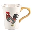 White Ceramic French Country Mugs, Set of 4
