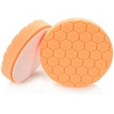 Chemical Guys BUFX102HEX5 Hex-Logic Medium-Heavy Cutting Pad, Orange - 5.5 in.