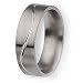 Grooved Flat Brushed and Polished Titanium Ring with Line Design (7.0 mm) With Wood Box - Sizes 7.5-12