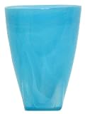Colorful Art Glass Sky Blue Vase with Square Base 7 1/4" x 5 1/2"