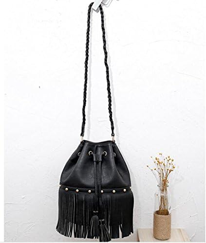 Lanarea Women's Tassel Bucket Bag Shoulder Bag Inclined Shoulder Bag