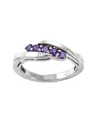 Sterling Silver Five-Stone Amethyst Ring