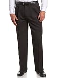 Savane Mens Deep Dye Microfiber Pleated Gaberdine Pant,Black,40W 32L