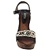 Beston EB36 Women Beads Studded Platform Buckled Chunky Heel Run Half Size Small