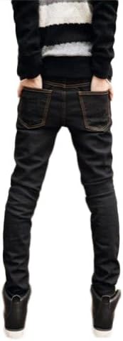 New Arrvial Skinny Jeans for Men Slim Pencil Pants Male (BLACK)