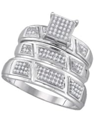 0.32CTW-DIA MICRO-PAVE TRIO SET