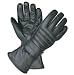 Mens Insulated Leather Motorcycle Gloves w/ Rain Cover In Zippered Gauntlet