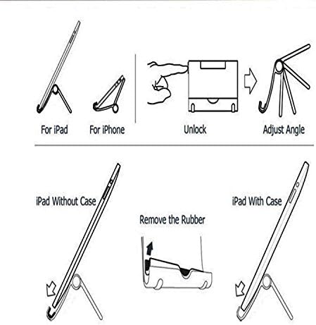 Mostall Aluminum Multi-Angle Portable Universal Cell Phone Tablet Stand Holder for Apple iPhone iPad, Samsung Galaxy, Kindle, HTC, Sony, LG, ZTE, HUAWEI, Nokia, Nexus (Black)