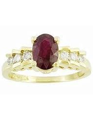 14K Yellow Gold Ruby and Diamond Ring -- LIFETIME WARRANTY
