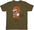 Nintendo Super Mario Tanooki Suit Green T-Shirt Tee
