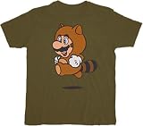 Nintendo Super Mario Tanooki Suit Green T-Shirt Tee
