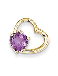 14k Diamond And Amethyst Heart Pendant