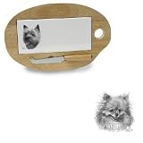Wooden Cheese Board with Tile Insert featuring the Pomeranian (12.75 inches)