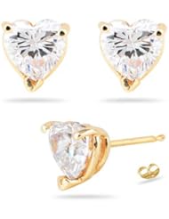 3/4 (0.71-0.80) Cts of 6 mm Heart Cubic Zirconia Stud Earrings in 14K Yellow Gold