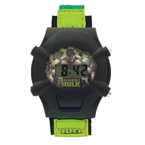 Marvel Comics Kids' HULK020 Incredible Hulk Green Fast Wrap Digital Watch
