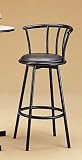 Bar Stool in Satin Black Finish Metal with Swivel Seat and Back 2 Pack By Coaster Furniture