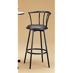 Click here to buy Set of 2 Satin Black Finish Metal Swivel Bar Stool by visiondecor Furniture.