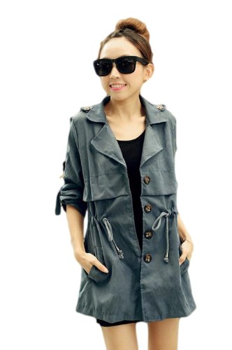 （トレンファ）ゆる スプリング コート M サイズ ブルー ピンク ベージュ