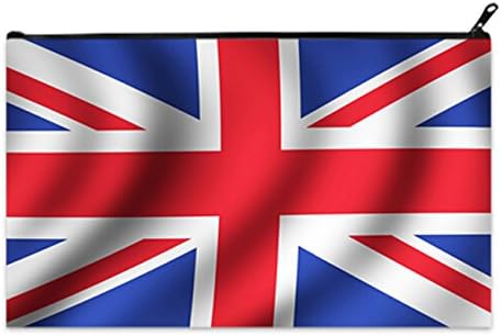 Female Travel Toiletry Cosmetic Makeup Bag Coin Purse Currency Bags with UK Flag Pattern