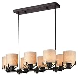 8-Light Chandelier with Artisan Paper Shades