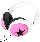 iHip IP-VOGUE-P Star Vogue Style Stereo Headphones (Pink with Black)