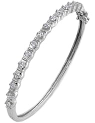 Sterling Silver Clear CZ Bangle Bracelet Dimension 60mm(2.4")