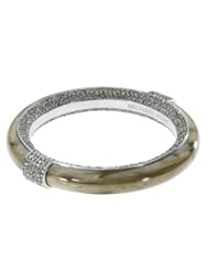 Michael Kors MKJ1794 Womens Exclusive Horn Acetate Pave Bangle Bracelet Jewelry