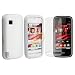 Clear White Silicone Skin Case for Nokia 5230 Comes With Music + Reusable Screen Protector