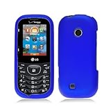 Blue Rubberized Coating Hard Plastic Case Cover for LG Cosmos 2 VN251