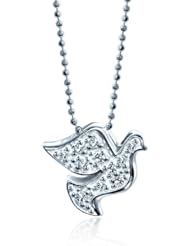 Alex Woo "Little Faith" Diamond and Gold Peace Dove Pendant, 16"