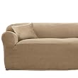 Stretch Rib Sofa Slipcover - Beach House Tan